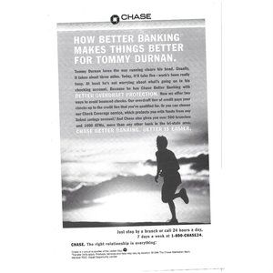 Chase Banking Tommy Durnan 1990s  Vintage Print Ad